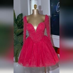 Oh Polly | Dresses | Oh Polly Embellished Corset Mini Dress In Fire Red 6  Ac | Poshmark